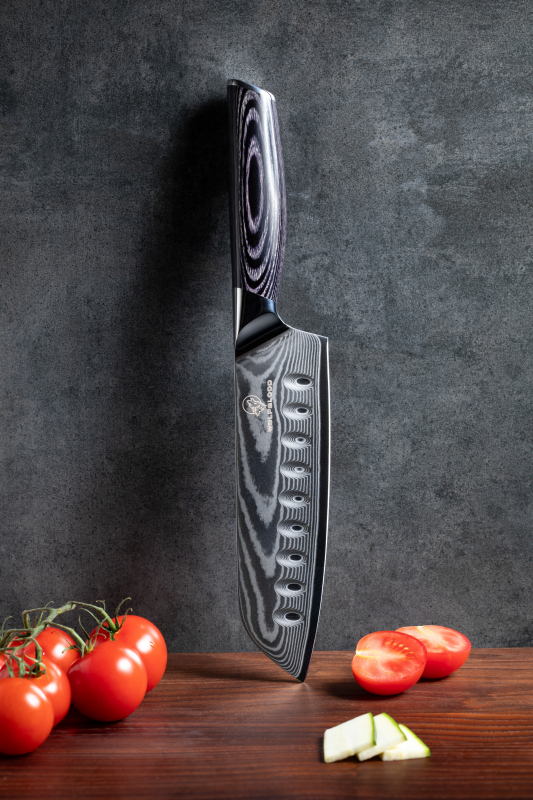 Damast-Santoku-Messer-Damastmesser-Santokumesser-Damast-Küchenmesser-Damastchefmesser-Scharfes-Küchenmesser-Santoku-Küchenmesser